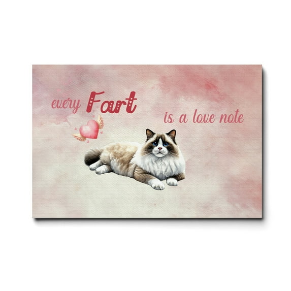 Every Fart is Love Note Ragdoll Guilty Face Happy Valentine's Horizontal Matte Canvas Poster Cat Lover Kitten Owner Gifts Idea Wall Art Home Decor - 01016