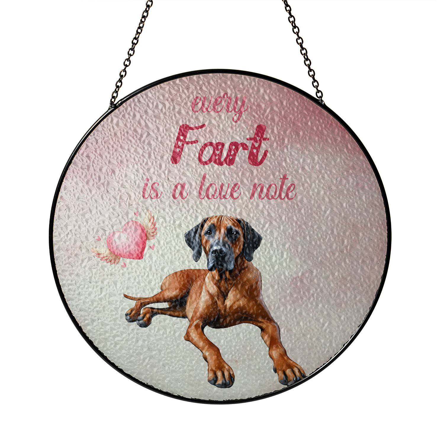 Stained Glass Pattern Rhodesian Ridgeback Every Fart is Love Note Rhodesian Ridgeback Guilty Face Happy Valentine ...