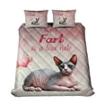 thumbnail image 1 of Every Fart is Love Note Sphynx Guilty Face Happy Valentine's Quilt Bedding Set Cat Lover Kitten Owner Gifts Idea 1 Blanket Bed Cover 2 Pillowcases - 01016, 1 of 5