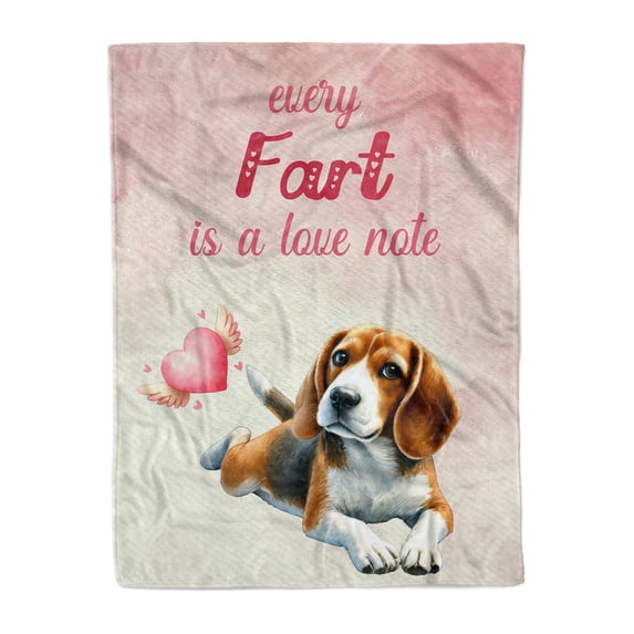 Every Fart is Love Note Beagle Guilty Face Happy Valentine's Cozy Fleece Blanket Beagles Dog Lover Gifts Idea Warm Soft Throw Blanket - 01016