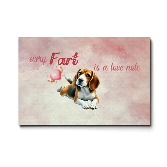 Every Fart is Love Note Beagle Guilty Face Happy Valentine's Horizontal Matte Canvas Poster Beagles Dog Lover Gifts Idea Wall Art Home Decor - 01016