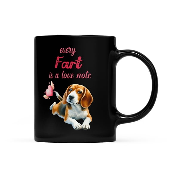 Every Fart is Love Note Beagle Guilty Face Happy Valentine's Mug Beagles Dog Lover Gifts Idea Coffee Tea Cup - 01016