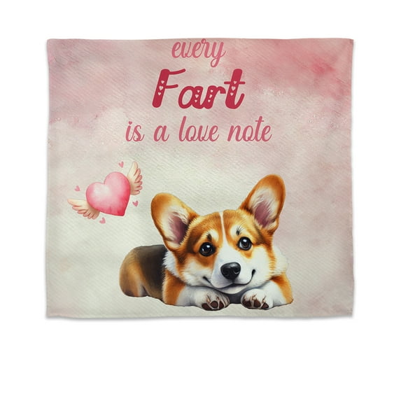 Every Fart is Love Note Corgi Guilty Face Happy Valentine's Tapestry Welsh Corgi Dog Lover Gifts Idea Wall Hanging Backdrop Home Decor - 01016