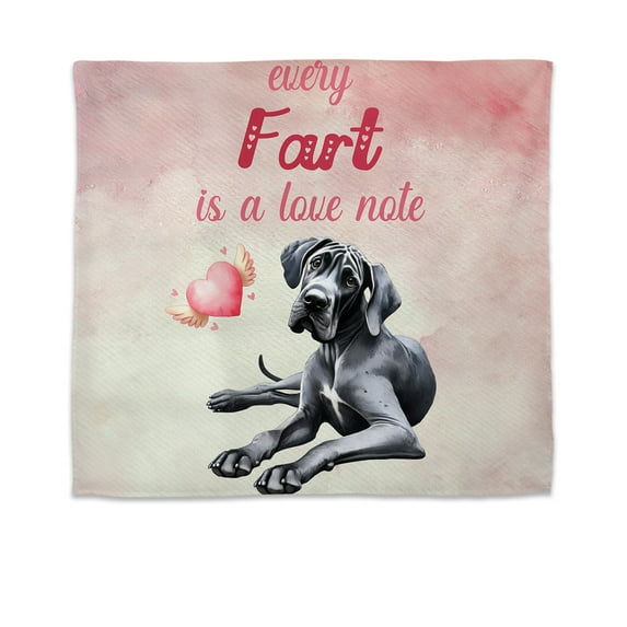 Every Fart is Love Note Great Dane Guilty Face Happy Valentine's Tapestry Danes Dog Lover Gifts Wall Hanging Backdrop Home Decor - 01016