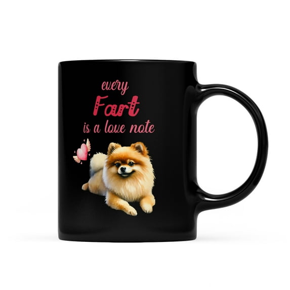 Every Fart is Love Note Pomeranian Guilty Face Happy Valentine's Mug Pom Dog Lover Gifts Coffee Tea Cup - 01016