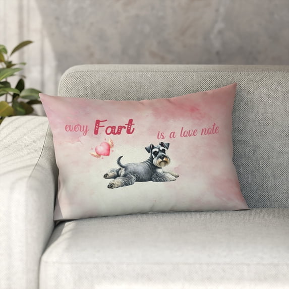 Every Fart is Love Note Schnauzer Guilty Face Happy Valentine's Pillowcase Double Sided Miniature Schnauzer Dog Lover Pillow Case Covers - 01016