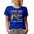 thumbnail image 1 of Every Girl Needs a Little Rip in Her Jeans, Women Fashion Statement, Royal Blue T-Shirt, XL, 1 of 5