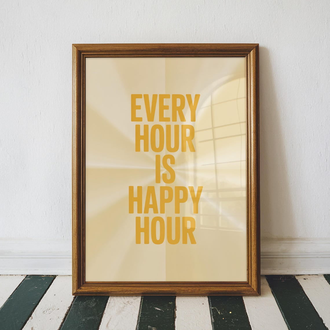 Every Hour Is Happy Hour Art Poster, Bar Cart Decor, Cocktail Poster
