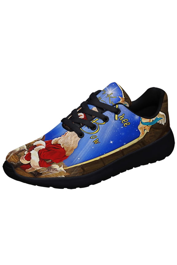 Every Knee Shall Bow Santa Claus Jesus ChriStas Shoes Sneakers Black Size 13