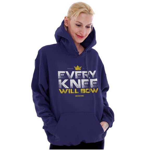 Every Knee Will Bow Scripture Hoodie Sweatshirt Women Men Brisco Brands S