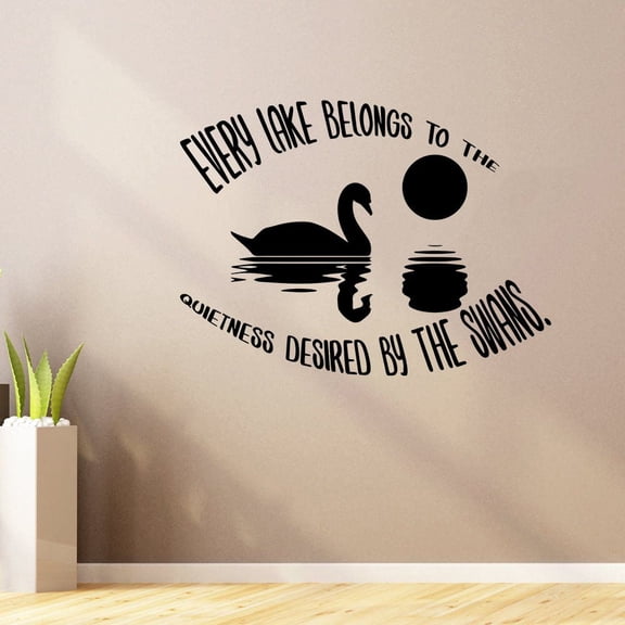 Every Lake Belongs To Quietness Quote Lake House Cabin Fishing Scenery Vacation Quotes Wall Decal Sticker Vinyl Art Mural for Girls / Boys Home Room Walls Bedroom House Decor Decoration (8x10 inch)