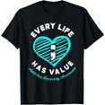 thumbnail image 1 of Every Life Has Value Addiction Recovery Awareness T-Shirt, 1 of 4