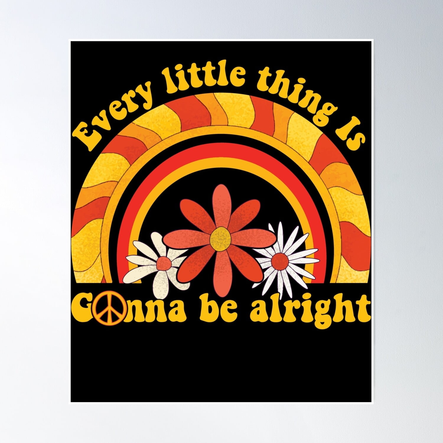 Hippie Room Decor - Cartello In Metallo Retrò 20x30 Cm 'Every Little Thing Is Gonna Be Alright' - Poster Vintage Per Parete, Bar, Caffè, Interni/Esterni - 2