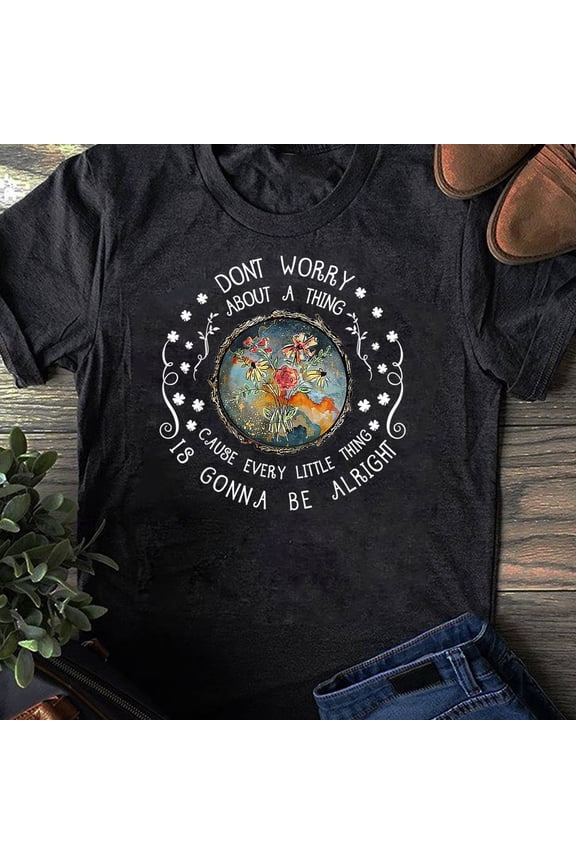 Every Little Thing Is Gonna Be Alright Hippie T-Shirt - Hippie Gift Shirt T-Shirt - Hippie Shirt, Hippie Soul Shirt, Peace Shirt, Hippie.