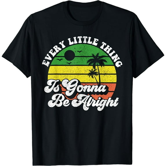 Every Little Thing Is Gonna Be Alright Jamaica Womens Gift T-Shirt Black 2X-Large