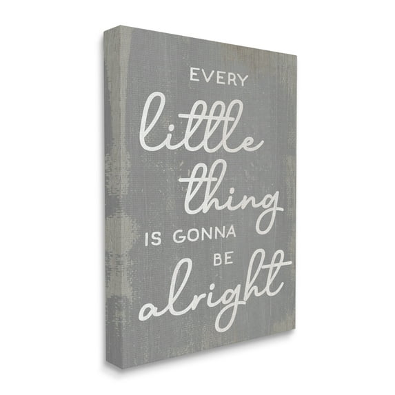 Every Little Thing Positivity Phrase Rustic Grey White 24 in x 30 in Drawing Canvas Art Print, by Stupell Home Décor