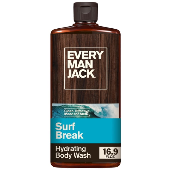 Every Man Jack Surf Break Hydrating Body Wash for Men, Naturally Derived, 16.9 oz
