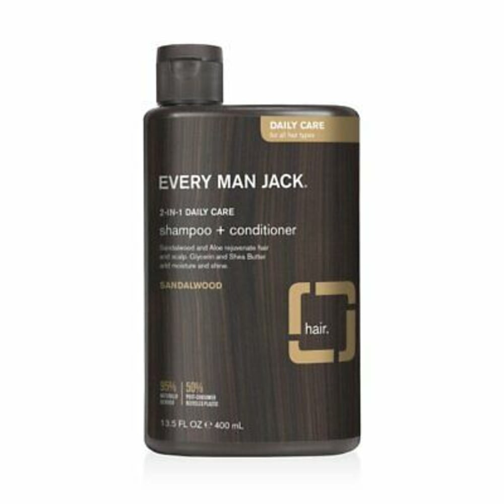 Every Man Jack 2In1 Daily Shampoo Plus Conditioner, Sandalwood, 13.5