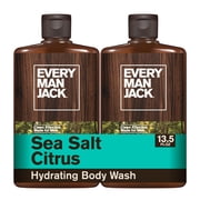 Every Man Jack 2-in-1 Shampoo and Conditioner, Sea Salt, Twin Pack 13.5oz each - For All Hair Types
