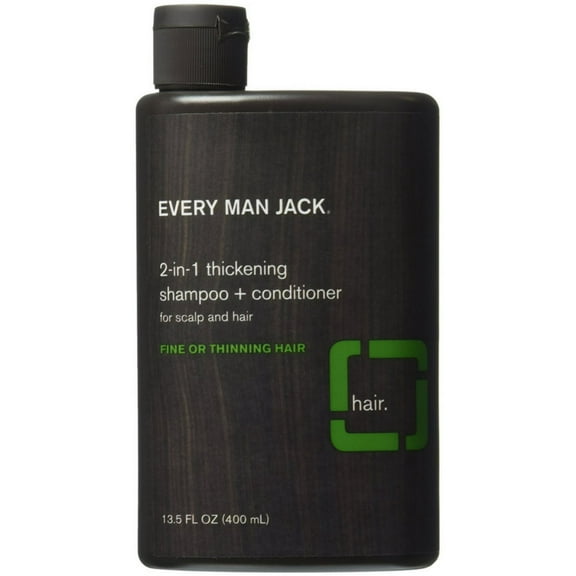 Every Man Jack 2-in-1 Thickening Shampoo + Conditioner, Tea Tree 13.50 oz (Pack of 2)