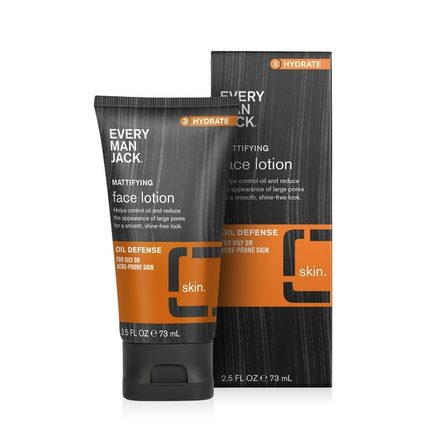 Every Man Jack Activated Charcoal Daily Hydrating Skin Care Moisturizer for Men, Fragrance Free