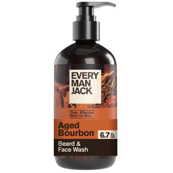 Every Man Jack Aged Bourbon Beard and Face Wash for Men, Naturally Derived, 6.7 fl oz