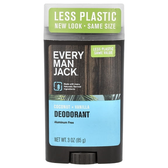 Every Man Jack Deodorant, Aluminum Free, Coconut + Vanilla, 3 oz (85 g)