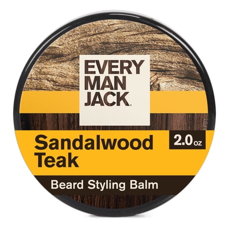 Every Man Jack Sandalwood Grooming Beard Styling Balm for Men, Naturally Derived, 2 oz