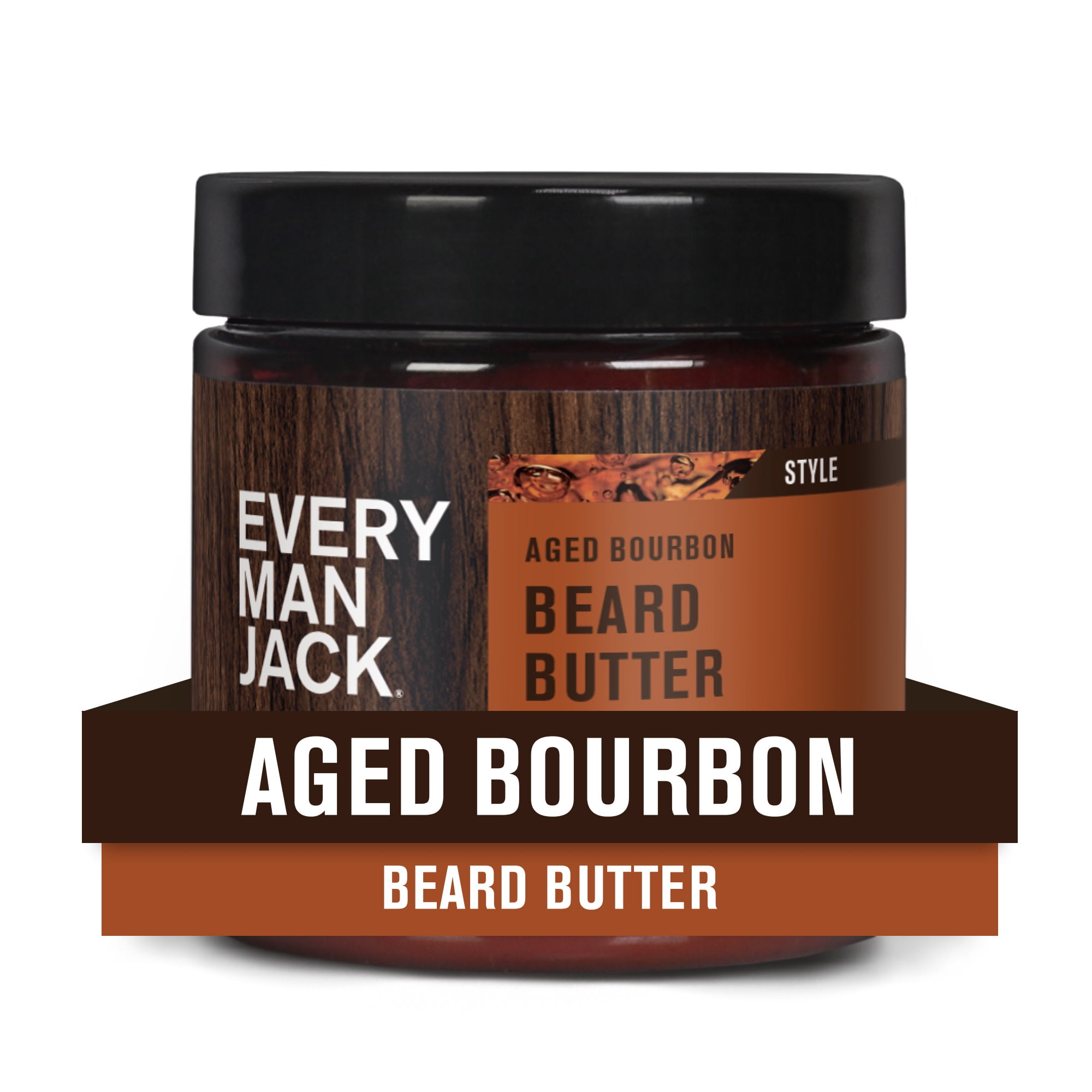 Every Man Jack Beard Butter - Hydrates and Styles Beards - Light Aged Bourbon Scent - 4oz