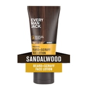 Every Man Jack Sandalwood Beard + Scruff Face Lotion for Men, Naturally Derived, 3.2 oz