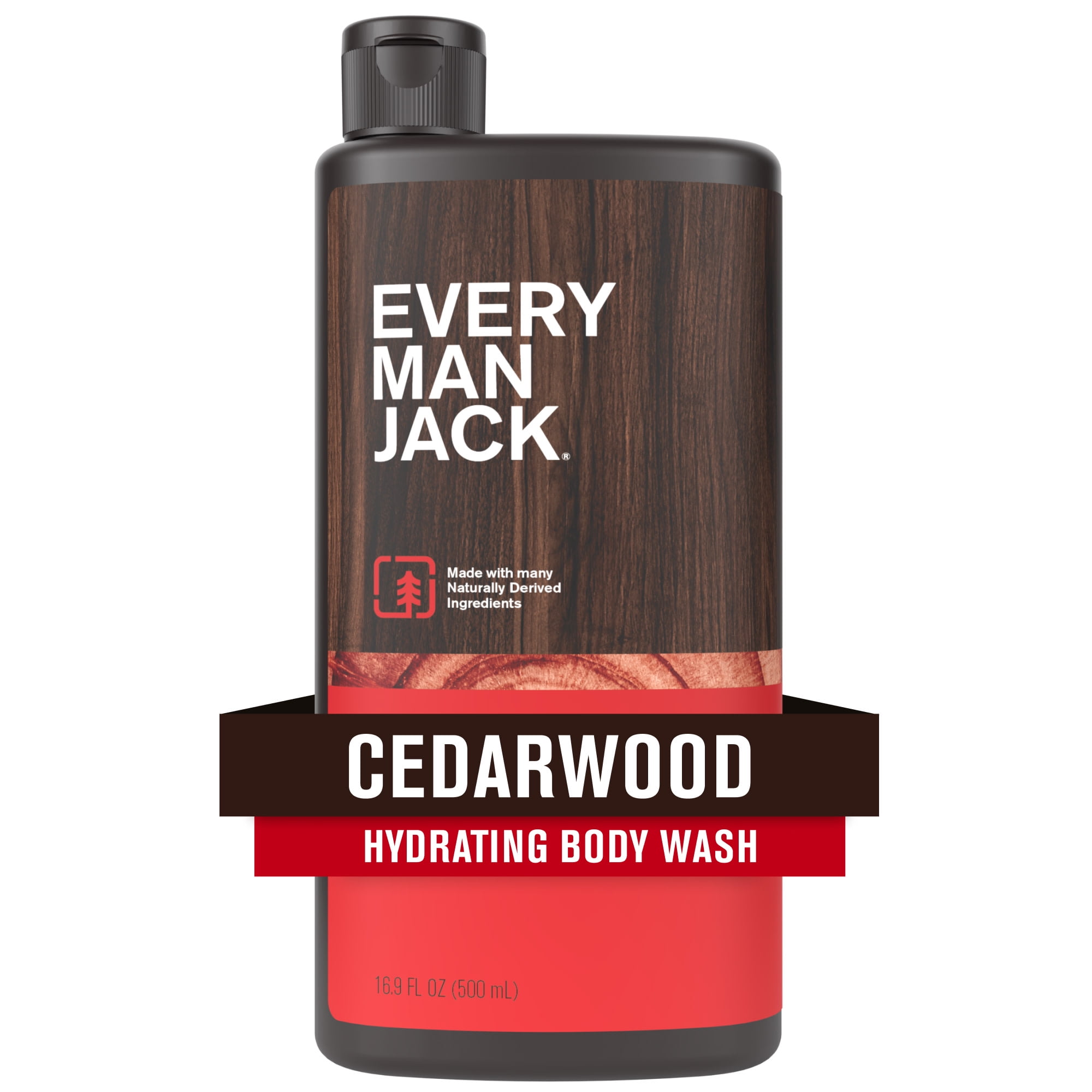Every Man Jack Men's Hydrating Body Wash, Cedarwood, Naturally Derived, 16.9 oz