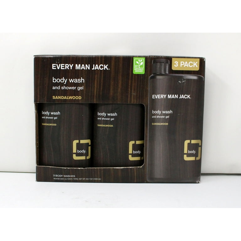 Every Man Jack Body Wash Sandalwood 50.7 Ounces 3 Pack - Walmart.com