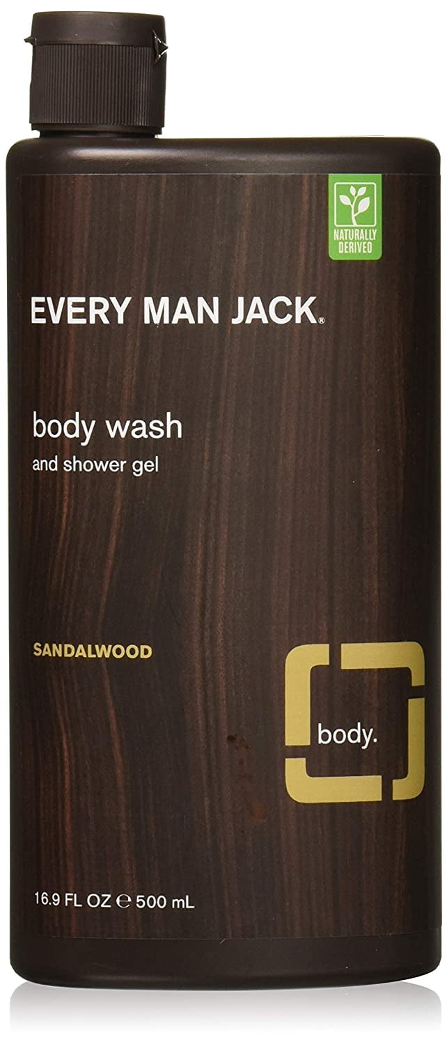 Every Man Jack Body Wash Sandalwood. Pack of 3 16.9 Oz. each