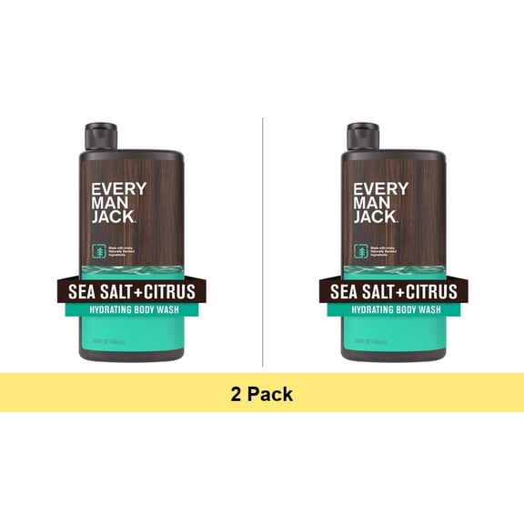 Every Man Jack Body Wash Sea Salt, 16.9 oz - 2 Pack