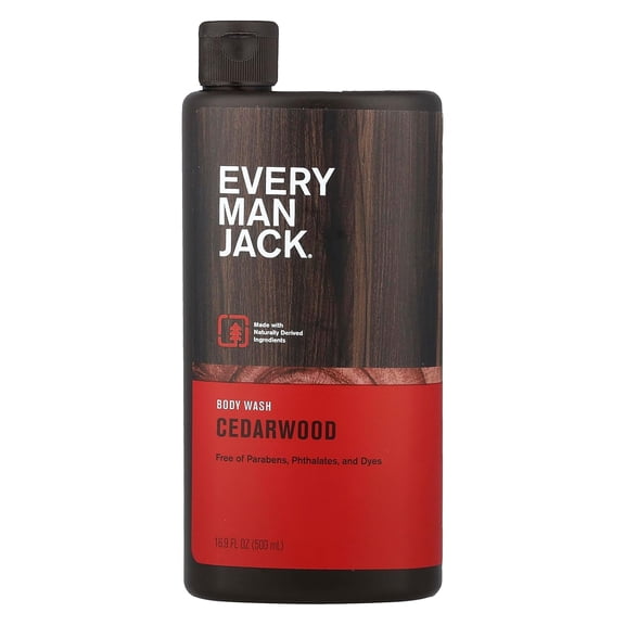 Every Man Jack Body Wash and Shower Gel, Cedarwood, 16.9 oz, 2 pack