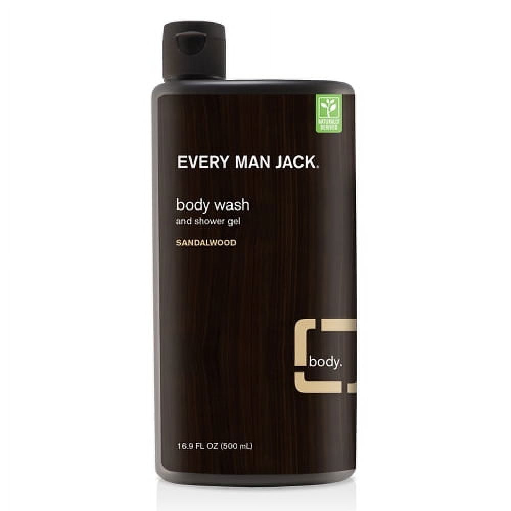 Every Man Jack Body Wash and Shower Gel, Sandalwood, 16.9 Oz