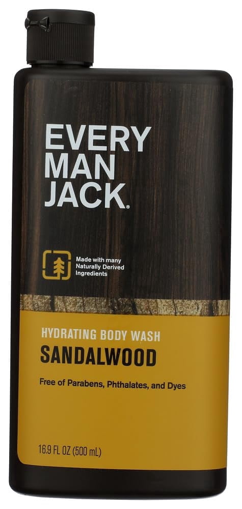 Every Man Jack Body Wash and Shower Gel, Sandalwood, 16.9 Oz