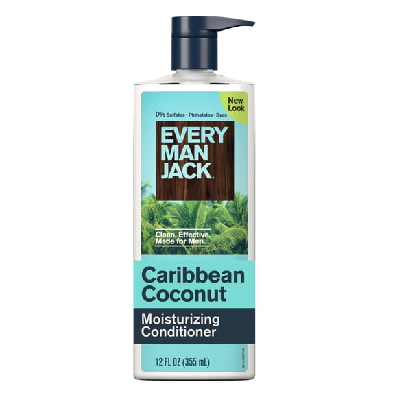 Every Man Jack Men's Refreshing Conditioner - Caribbean Coconut - Made w/ Plant Powered Moisturizing Ingredients like Coconut & Argan Oil - 12 fl oz