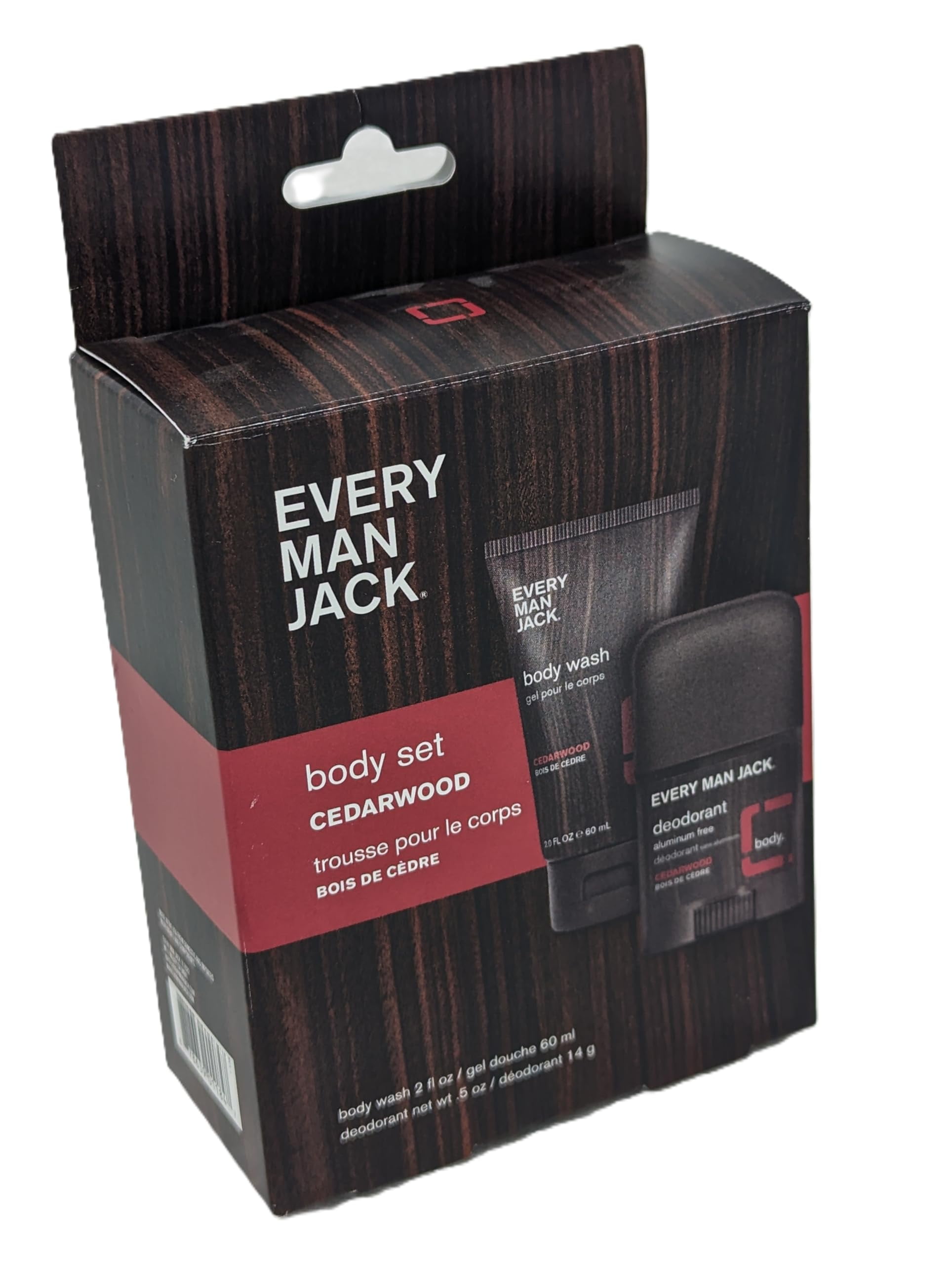 Every Man Jack Cedarwood Body Trial & Travel Set - Refreshing Body Wash & Deodorant Combo