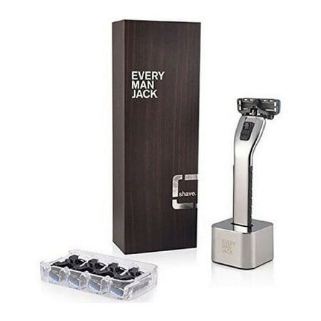 Every Man Jack Chrome Razor with 4 Cartridges, 1 Ea, 3 Pack