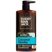 Every Man Jack Coconut Vanilla Daily 2-in-1 Shampoo and Conditioner for Men, Naturally Derived, 16 oz