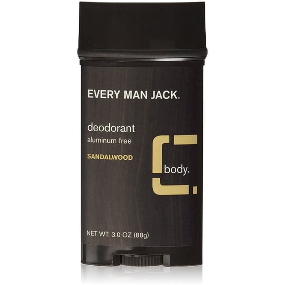 Every Man Jack Deodorant Stick, Sandalwood 3 oz (Pack of 3)