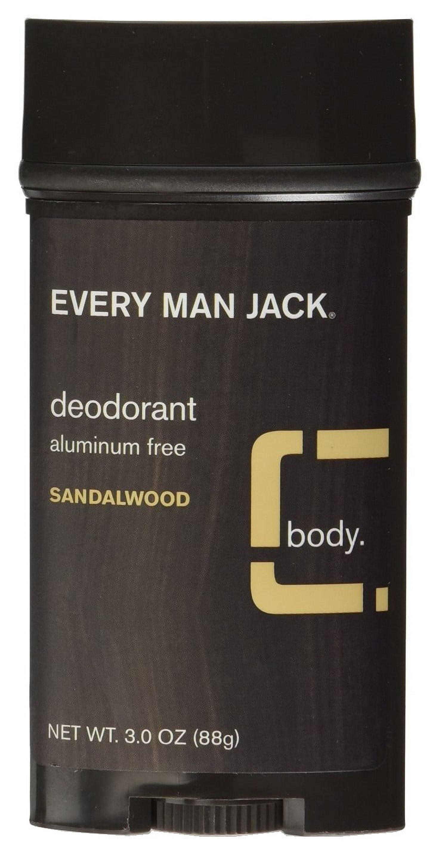 Every Man Jack Deodorant 3oz Sandlewood (Aluminum-Free) (Pack of 3)