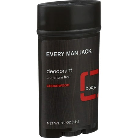 Every Man Jack Deodorant Aluminum Free, Cedarwood 3 oz (Pack of 3)