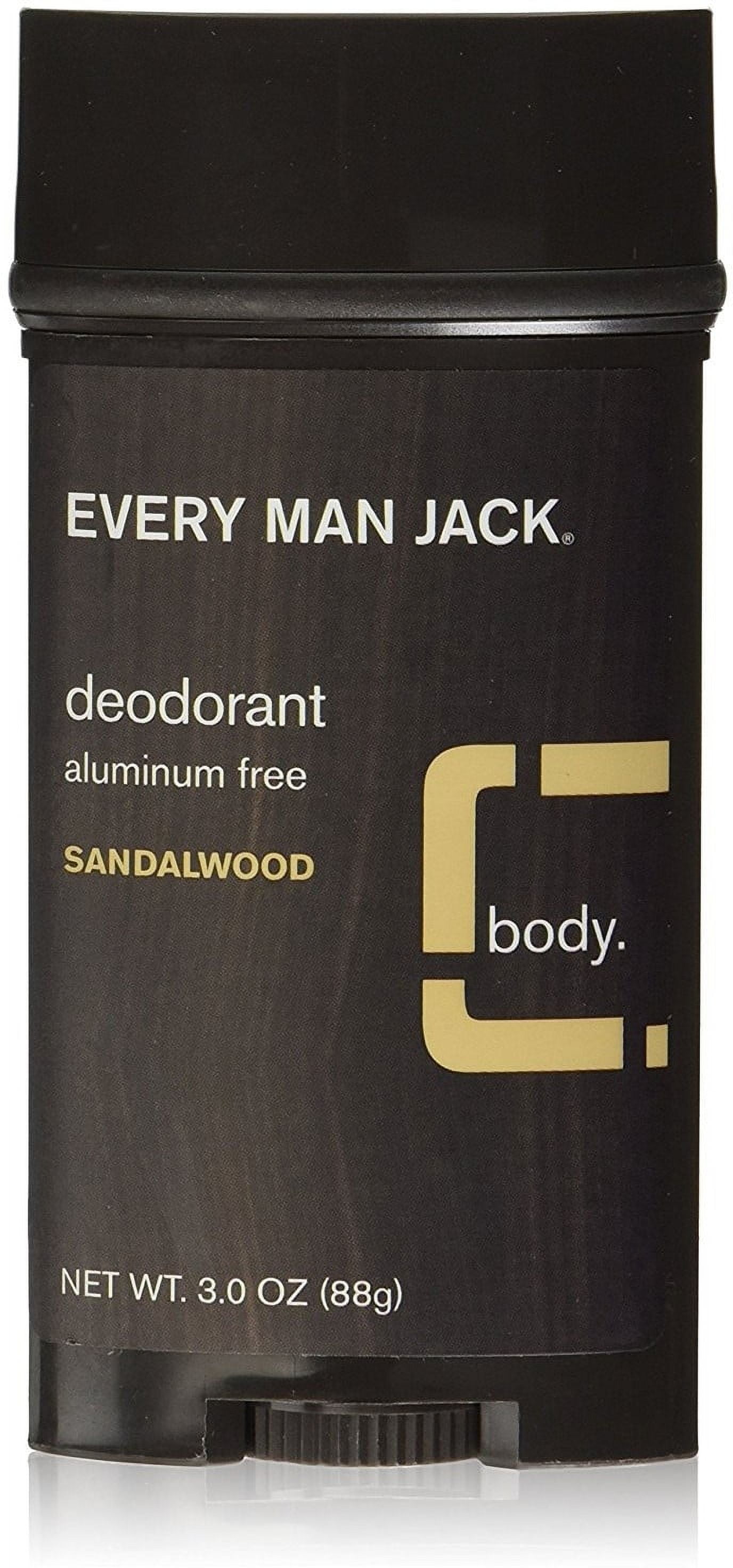 Every Man Jack Deodorant Stick, Sandalwood 3 oz
