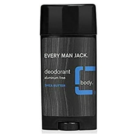 Every Man Jack Deodorant Stick Shea Butter, 2.7 Oz, 6 Pack
