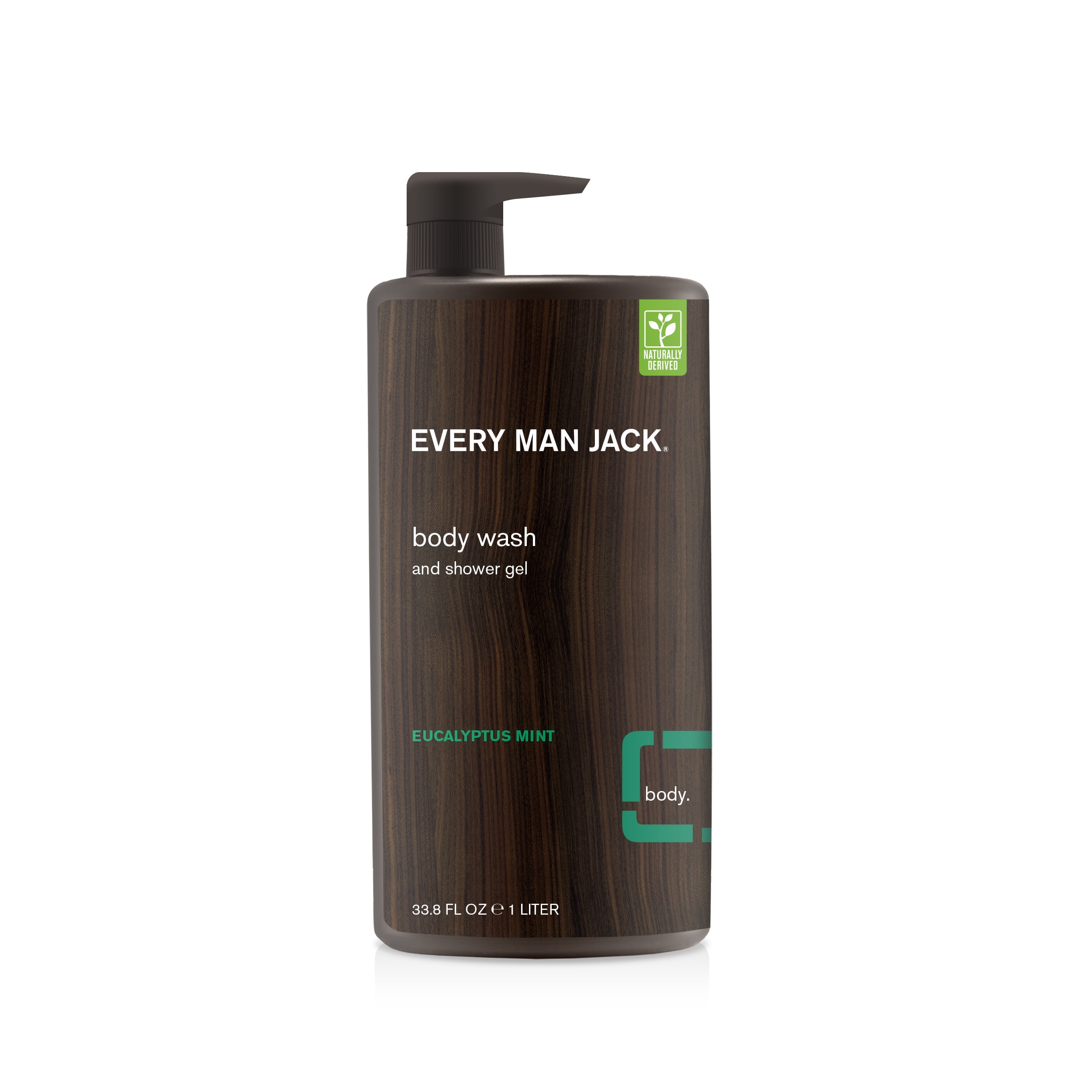 Every Man Jack Shower Gel, Eucalyptus Mint Body Wash, 33.8 Oz