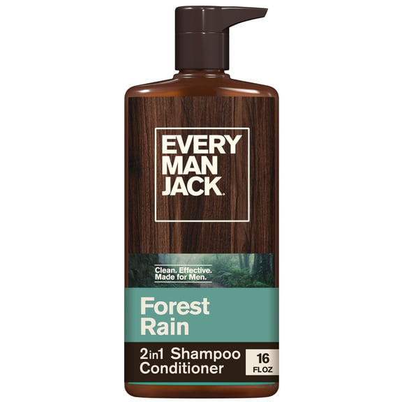Every Man Jack Forest Rain Daily 2-in-1 Shampoo and Conditioner for Men, Naturally Derived, 16 oz
