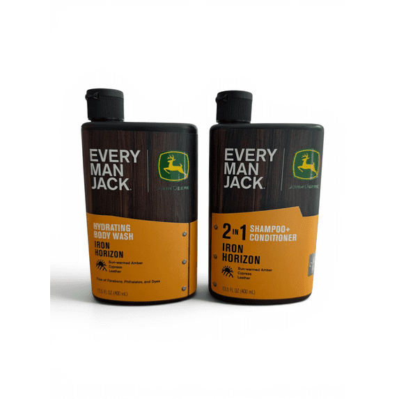 Every Man Jack John Deer Limited Edition Shampoo + Conditioner and Body Wash Iron Horizon Scent Bundle