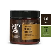 Every Man Jack Men's Beard Butter for Styling and Softening, Beard Care Balm, Sandalwood, 4 Ounces